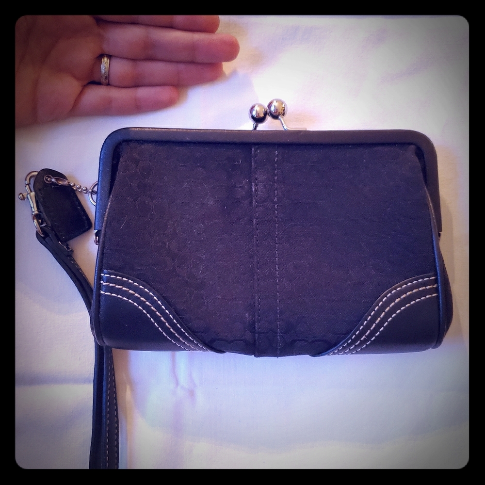 coach black wristlet - great condition